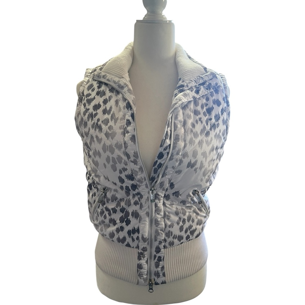 Victoria's Secret VSX Sexy Sport white leopard print puffer vest